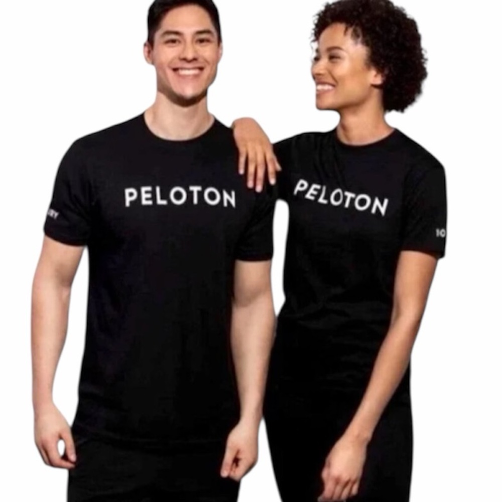 Peleton Black‎ White Century 100 Classic Logo Graphic Tee Size Small NWOT